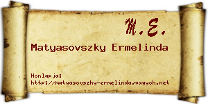 Matyasovszky Ermelinda névjegykártya